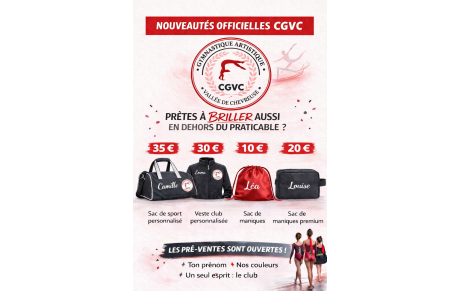 Equipement officiel aux couleurs du club!